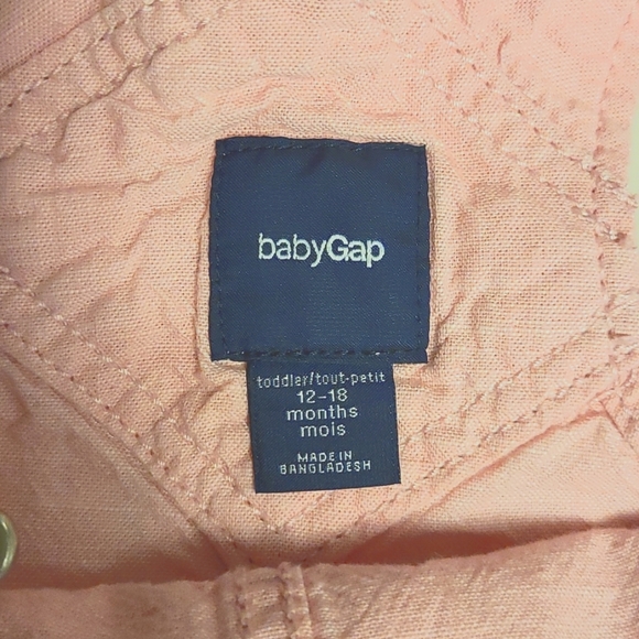 GAP Pink Baby Shorts Overalls size 12-18m - Picture 2 of 2